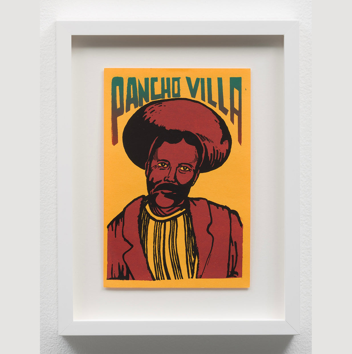 Framed Pancho Villa La Raza Silkscreen Center Print