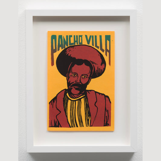 Framed Pancho Villa La Raza Silkscreen Center Print