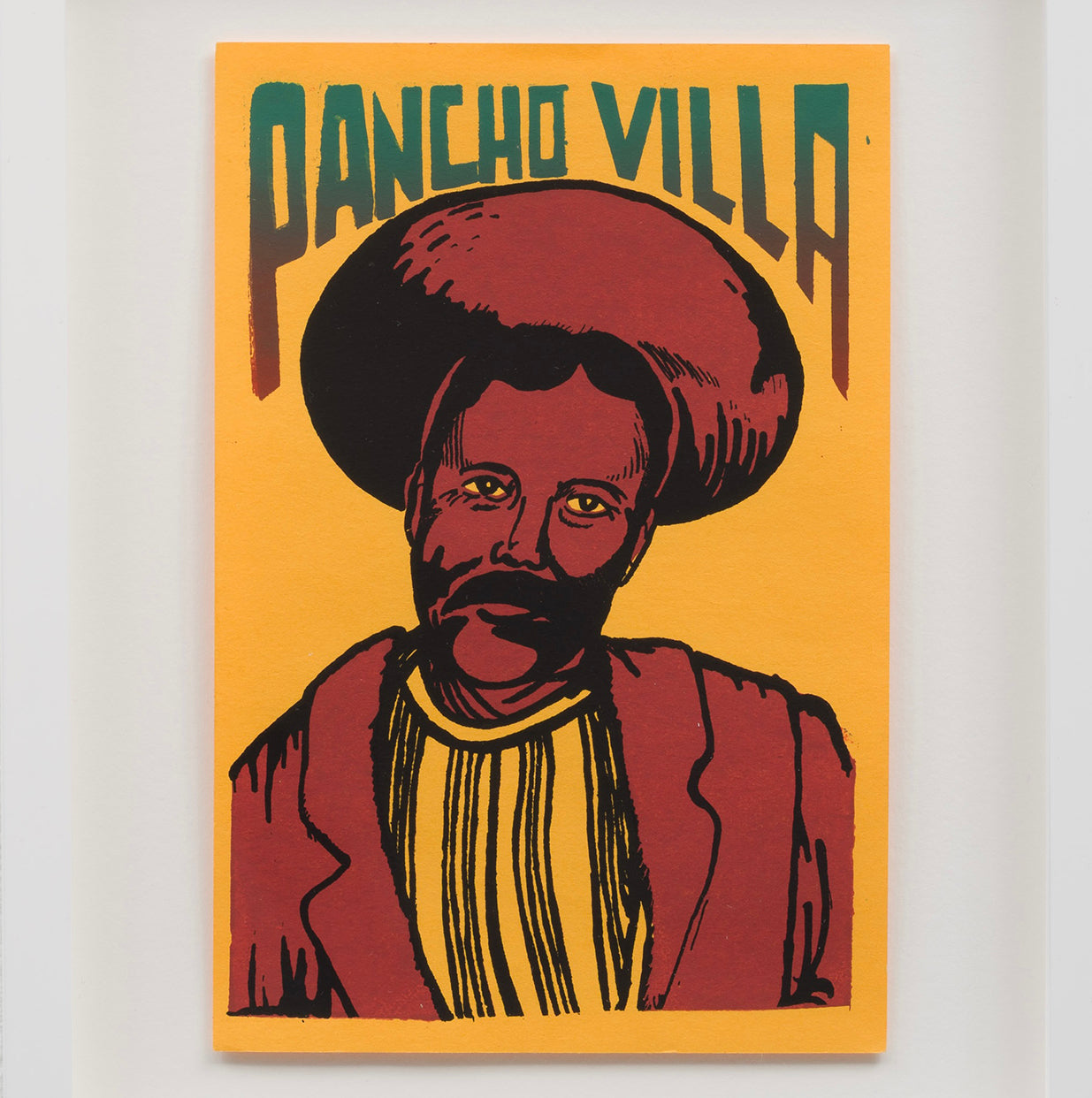 Framed Pancho Villa La Raza Silkscreen Center Print
