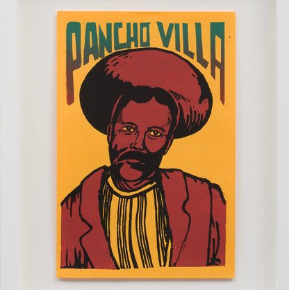 Framed Pancho Villa La Raza Silkscreen Center Print